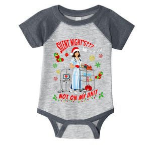 Silent Nights Not On My Shift Labor And Delivery Nurse Xmas Infant Baby Jersey Bodysuit