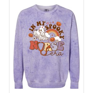 Spooky Nicu Nurse Halloween Ghost In My Spooky Nurse Era Gift Colorblast Crewneck Sweatshirt