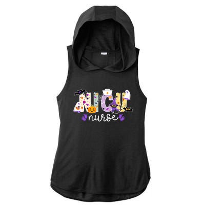 Spooky Nicu Nurse Halloween Neonatal Intensive Care Unit Gift Ladies PosiCharge Tri-Blend Wicking Draft Hoodie Tank