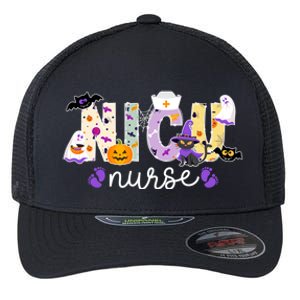 Spooky Nicu Nurse Halloween Neonatal Intensive Care Unit Gift Flexfit Unipanel Trucker Cap