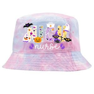 Spooky Nicu Nurse Halloween Neonatal Intensive Care Unit Gift Tie-Dyed Bucket Hat