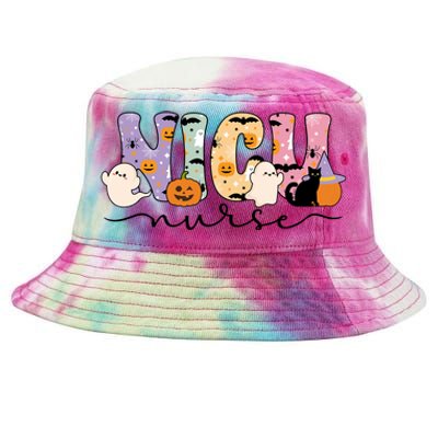 Spooky Nicu Nurse Halloween Nicu Nursing Gift Tie-Dyed Bucket Hat