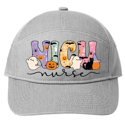 Spooky Nicu Nurse Halloween Nicu Nursing Gift 7-Panel Snapback Hat