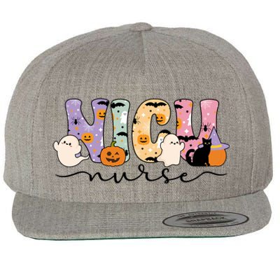 Spooky Nicu Nurse Halloween Nicu Nursing Gift Wool Snapback Cap