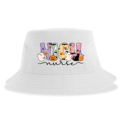 Spooky Nicu Nurse Halloween Nicu Nursing Gift Sustainable Bucket Hat