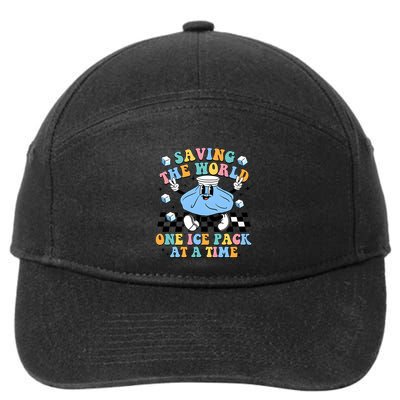 School Nurse Nursing Saving The World One Ice Pack At A Time 7-Panel Snapback Hat