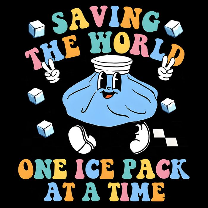 School Nurse Nursing Saving The World One Ice Pack At A Time Drawstring Bag
