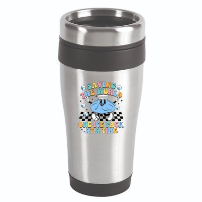 School Nurse Nursing Saving The World One Ice Pack At A Time 16oz Travel Tumbler