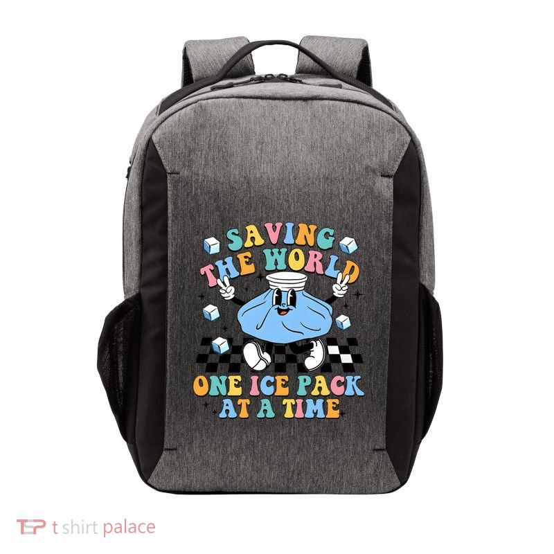 School Nurse Nursing Saving The World One Ice Pack At A Time Vector Backpack