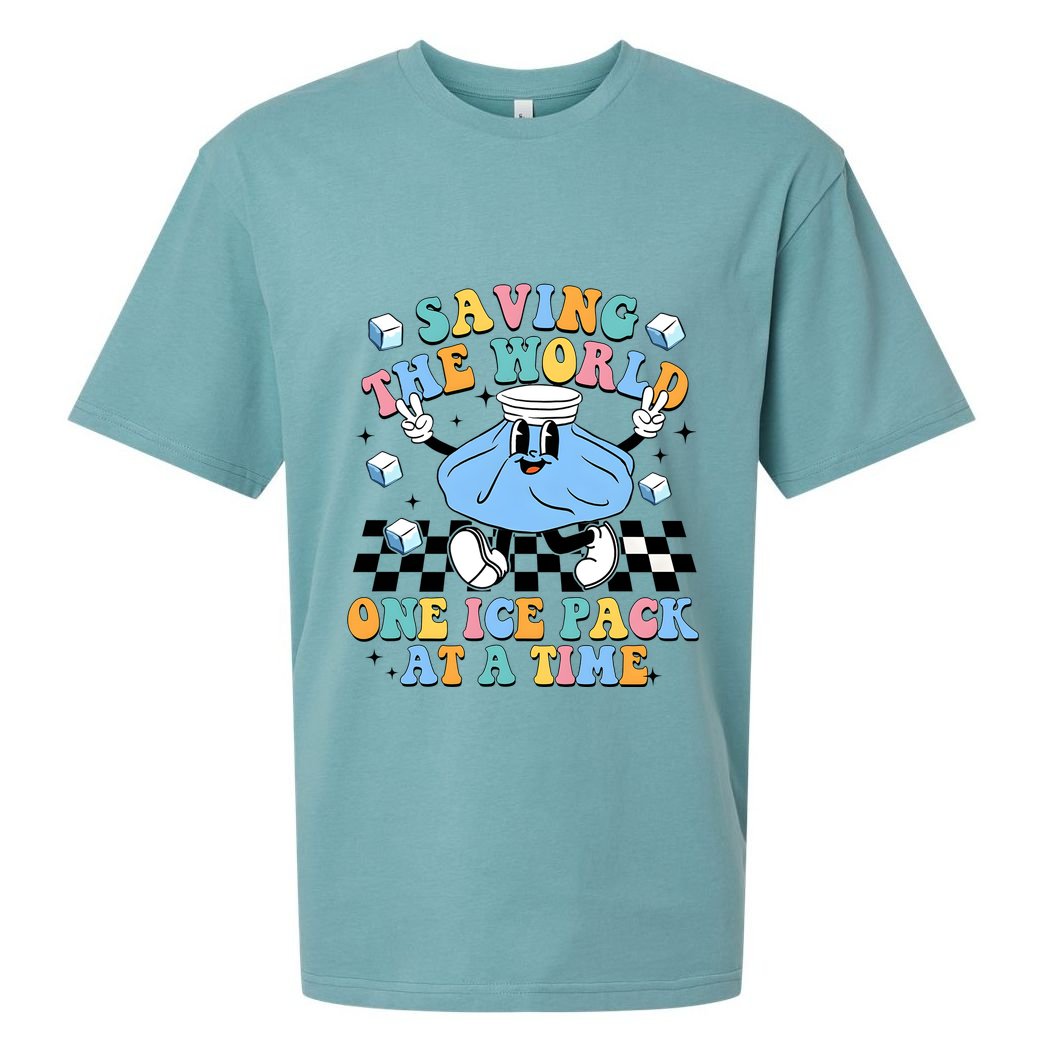 School Nurse Nursing Saving The World One Ice Pack At A Time Sueded Cloud Jersey T-Shirt