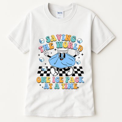 School Nurse Nursing Saving The World One Ice Pack At A Time Tall T-Shirt