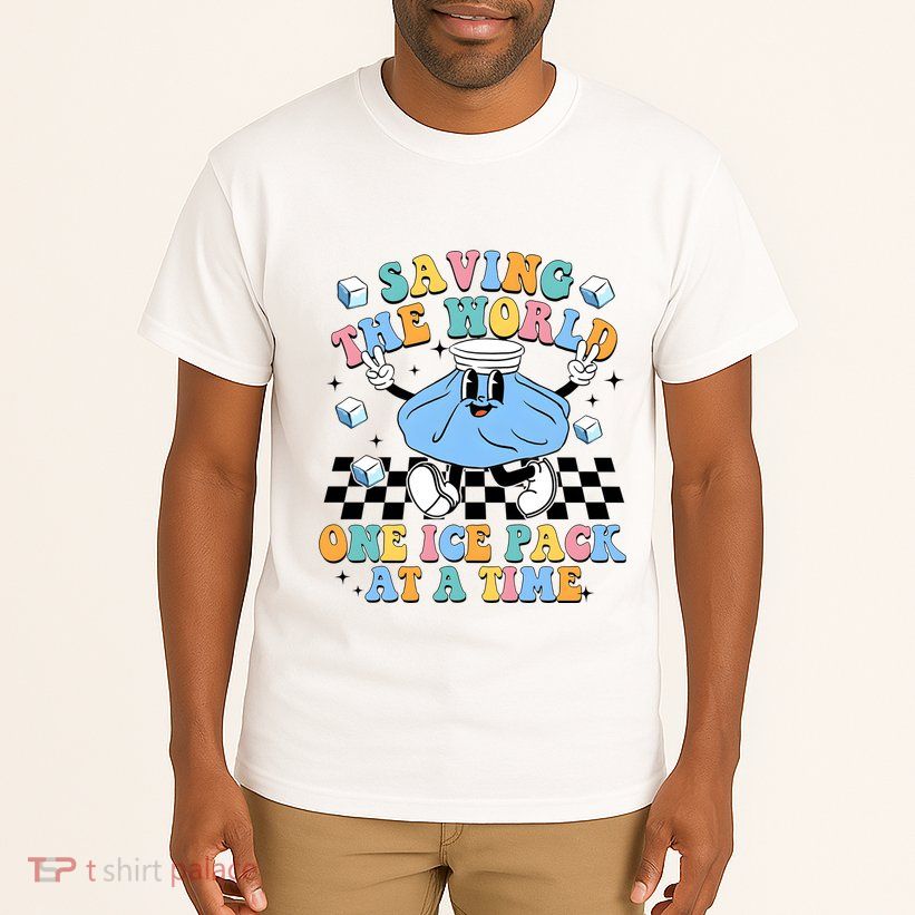 School Nurse Nursing Saving The World One Ice Pack At A Time Tall T-Shirt