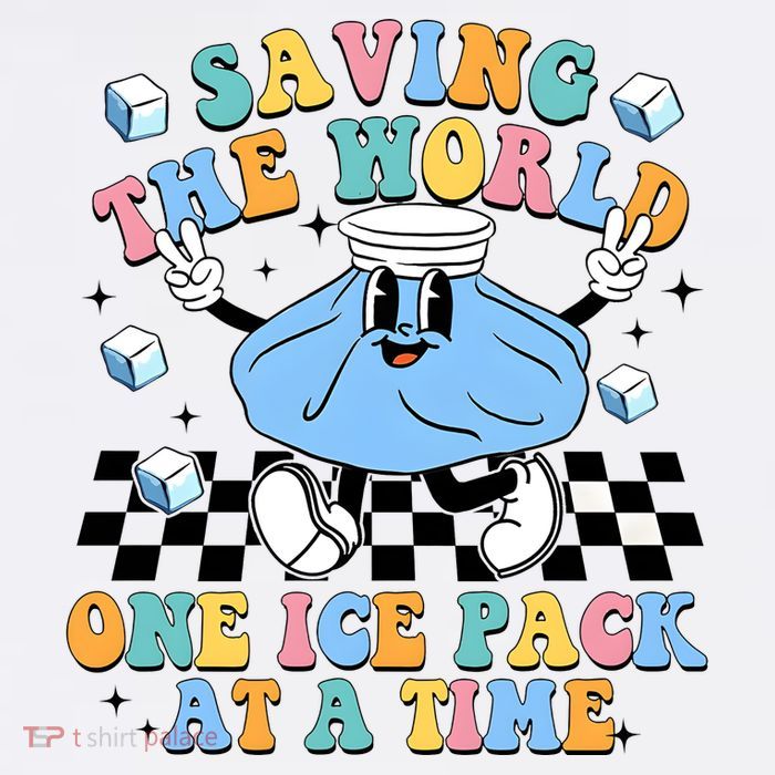 School Nurse Nursing Saving The World One Ice Pack At A Time Flatbill Hat