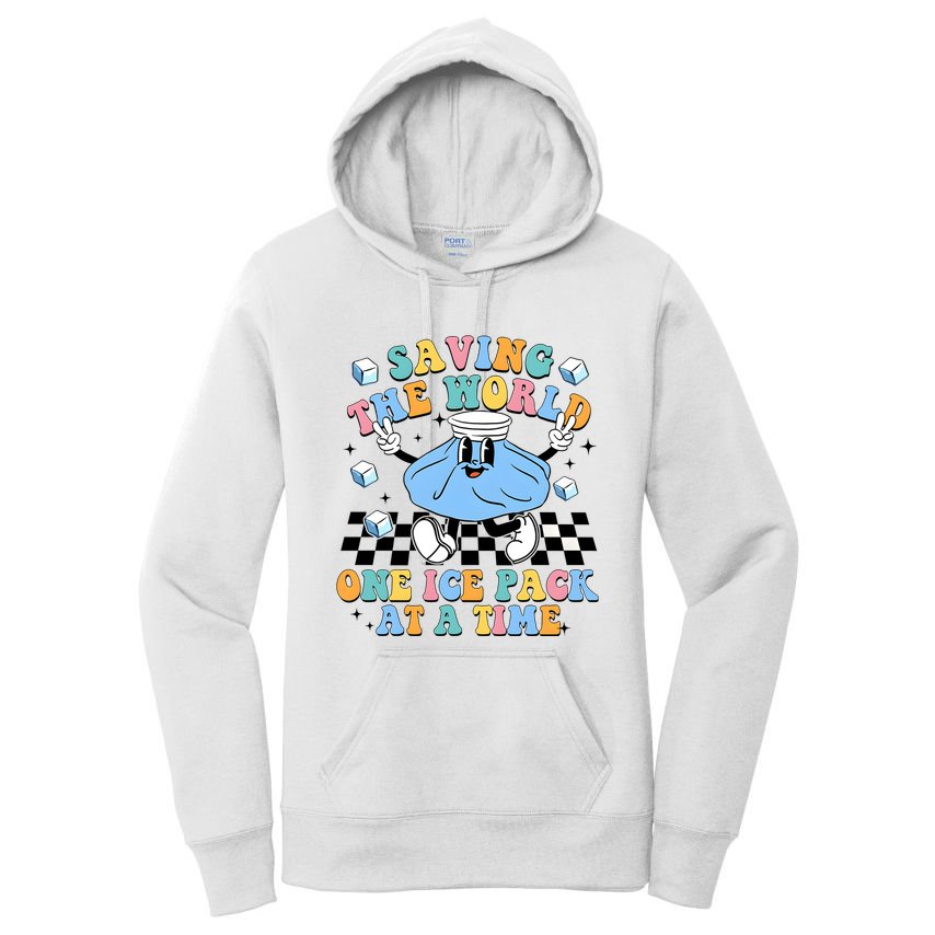School Nurse Nursing Saving The World One Ice Pack At A Time Women's Pullover Hoodie