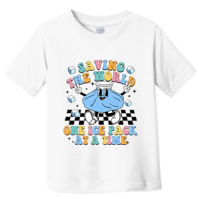 School Nurse Nursing Saving The World One Ice Pack At A Time Toddler T-Shirt