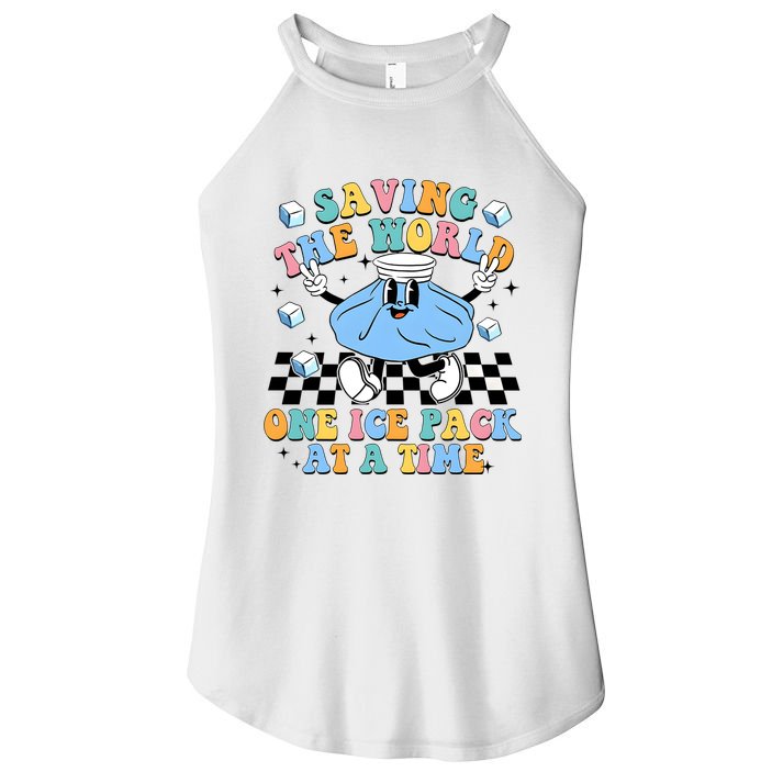 School Nurse Nursing Saving The World One Ice Pack At A Time Women's Perfect Tri Rocker Tank