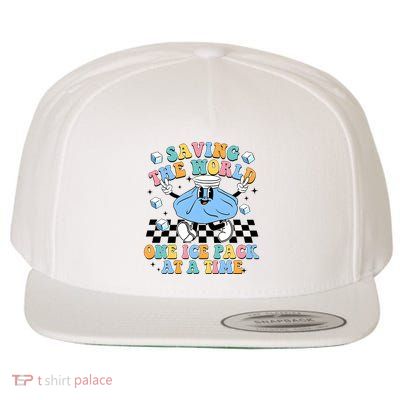 School Nurse Nursing Saving The World One Ice Pack At A Time Wool Snapback Cap