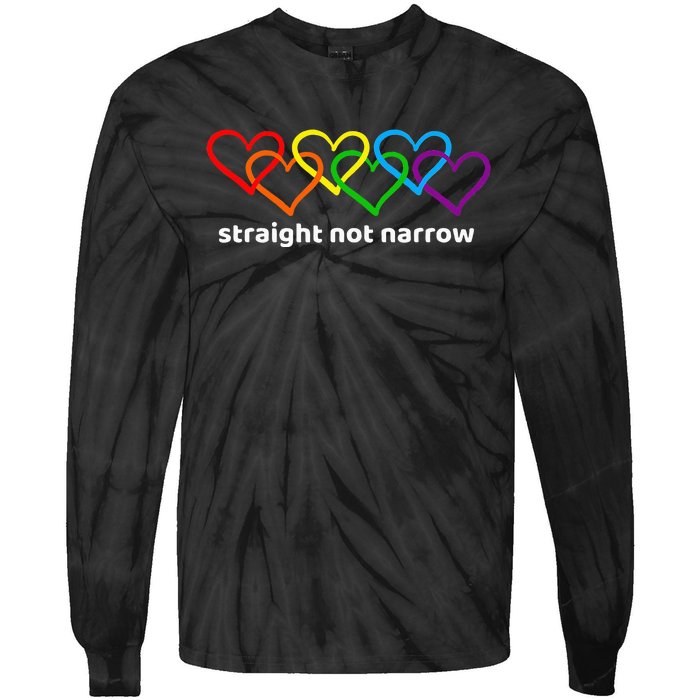 Straight Not Narrow Heart Chain Tie-Dye Long Sleeve Shirt