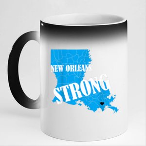 Support New Orleans Nola Strong 2025 Pray For Nola 11oz Black Color Changing Mug