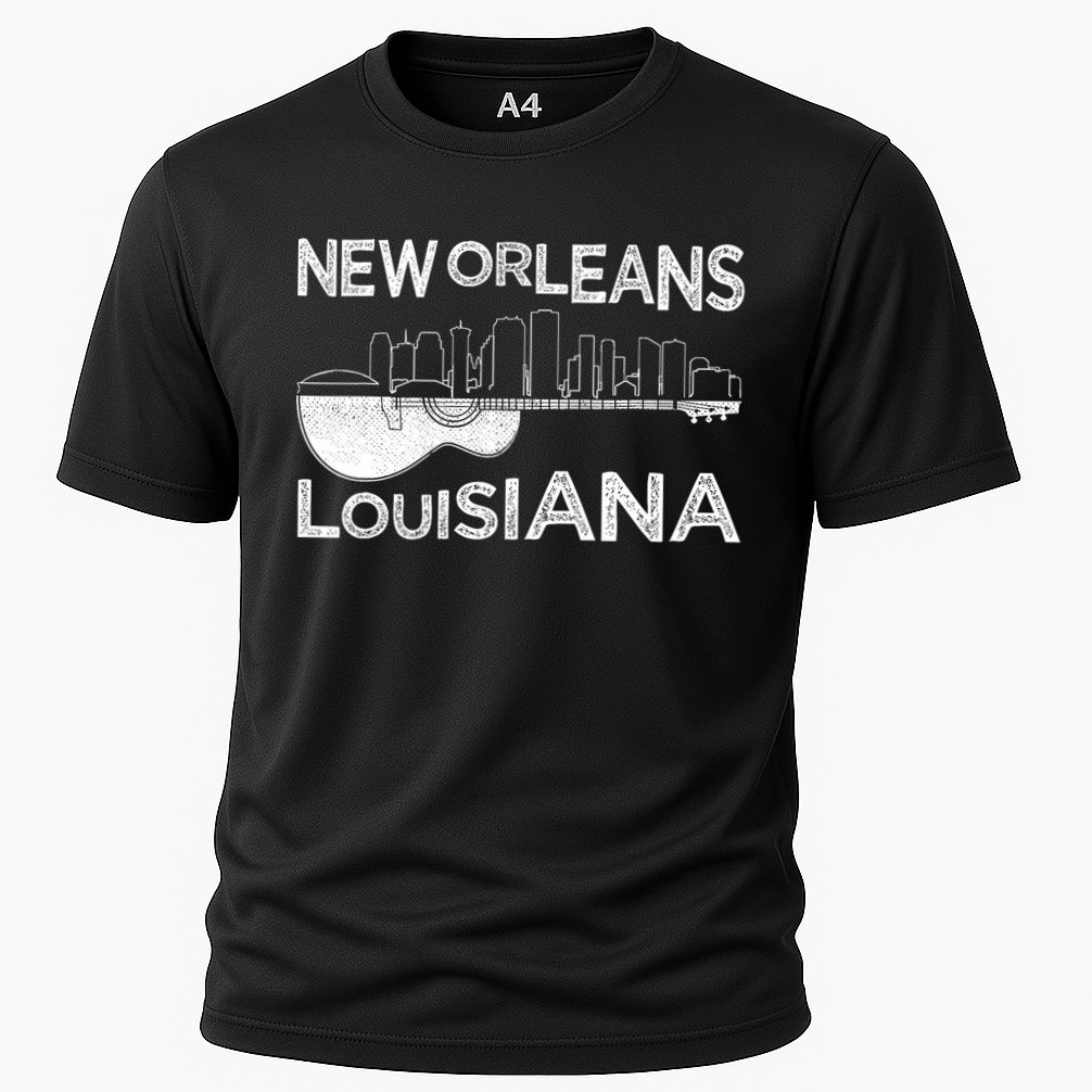 Souvenir New Orleans Guitar Music Louisiana New Orleans Cooling Performance Crew T-Shirt