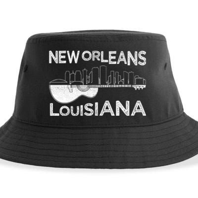 Souvenir New Orleans Guitar Music Louisiana New Orleans Sustainable Bucket Hat