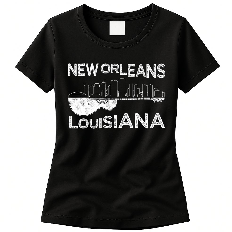 Souvenir New Orleans Guitar Music Louisiana New Orleans Womens T-Shirt