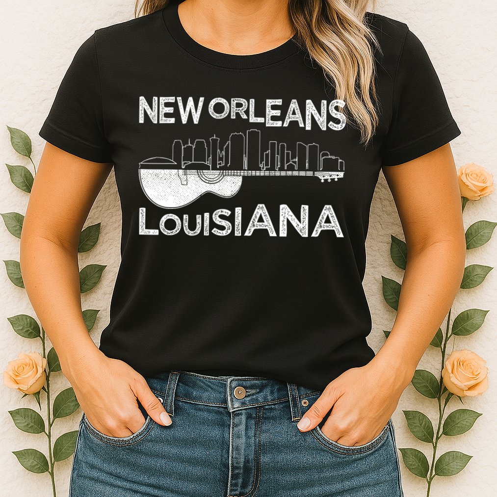 Souvenir New Orleans Guitar Music Louisiana New Orleans Womens T-Shirt