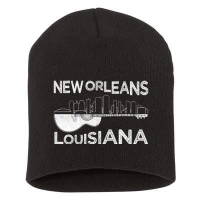 Souvenir New Orleans Guitar Music Louisiana New Orleans Short Acrylic Beanie