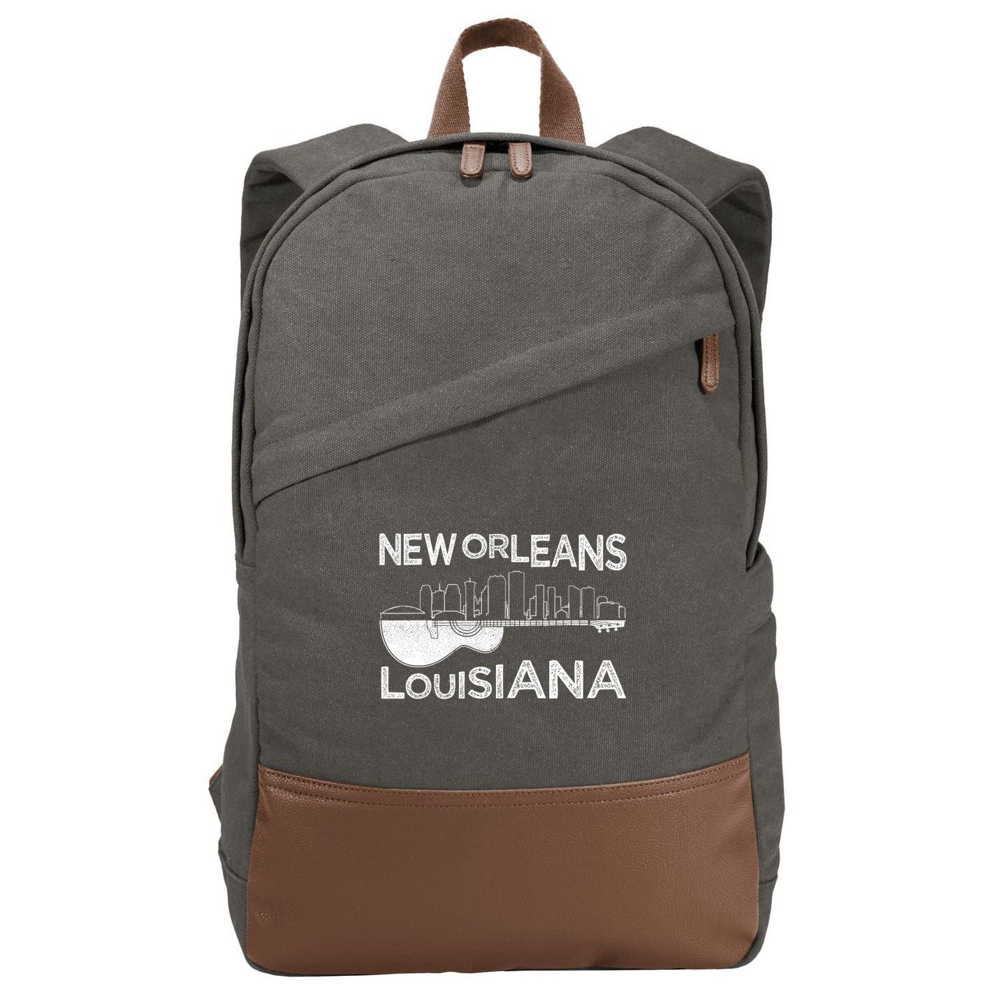 Souvenir New Orleans Guitar Music Louisiana New Orleans Cotton Canvas Backpack