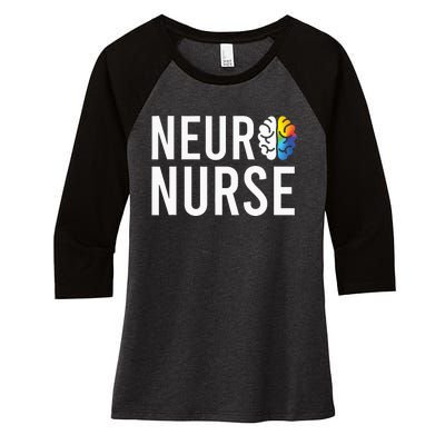 Stroke Neurosurgery Ortho Neuro Trauma Icu Nurse Women's Tri-Blend 3/4-Sleeve Raglan Shirt