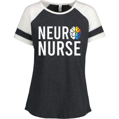 Stroke Neurosurgery Ortho Neuro Trauma Icu Nurse Enza Ladies Jersey Colorblock Tee