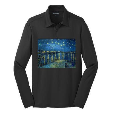 Starry Night Over The Rhone Doctor Visit Silk Touch Performance Long Sleeve Polo