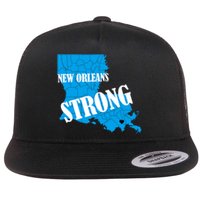 Support New Orleans Nola Strong 2025 Pray For Nola Flat Bill Trucker Hat