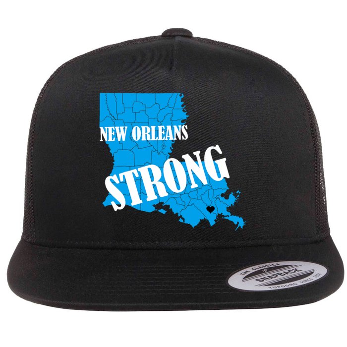 Support New Orleans Nola Strong 2025 Pray For Nola Flat Bill Trucker Hat