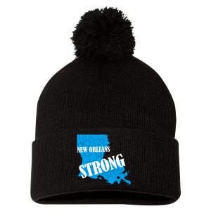 Support New Orleans Nola Strong 2025 Pray For Nola Pom Pom 12in Knit Beanie