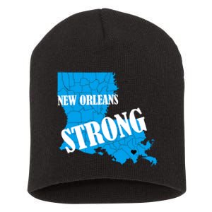 Support New Orleans Nola Strong 2025 Pray For Nola Short Acrylic Beanie