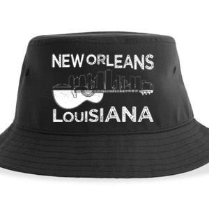 Souvenir New Orleans Guitar Music Louisiana New Orleans Sustainable Bucket Hat