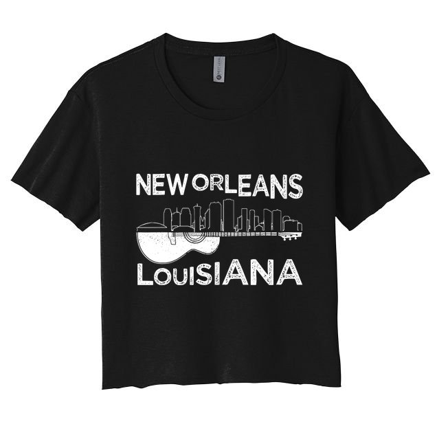 Souvenir New Orleans Guitar Music Louisiana New Orleans Crop Top