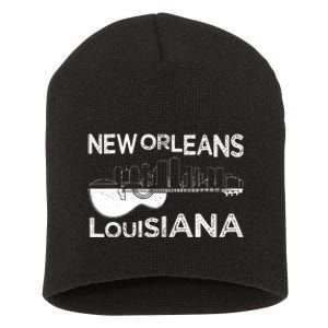 Souvenir New Orleans Guitar Music Louisiana New Orleans Short Acrylic Beanie