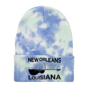 Souvenir New Orleans Guitar Music Louisiana New Orleans Tie Dye 12in Knit Beanie