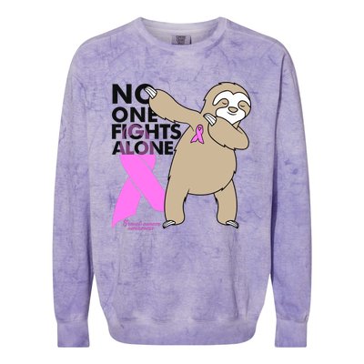 Sloth No One Fights Alone Colorblast Crewneck Sweatshirt