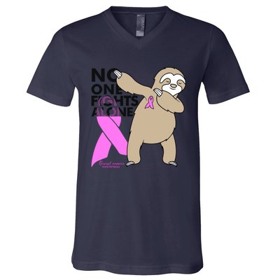 Sloth No One Fights Alone V-Neck T-Shirt