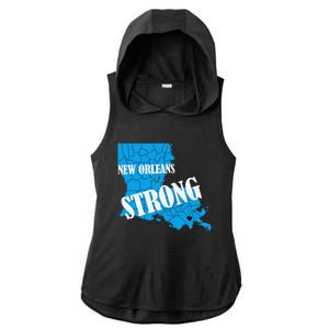 Support New Orleans Nola Strong 2025 Pray For Nola Ladies PosiCharge Tri-Blend Wicking Draft Hoodie Tank