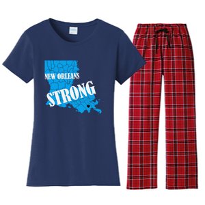 Support New Orleans Nola Strong 2025 Pray For Nola Women's Flannel Pajama Set