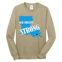 Support New Orleans Nola Strong 2025 Pray For Nola Tall Long Sleeve T-Shirt