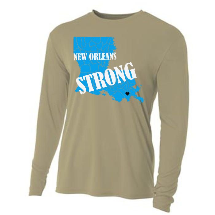 Support New Orleans Nola Strong 2025 Pray For Nola Cooling Performance Long Sleeve Crew