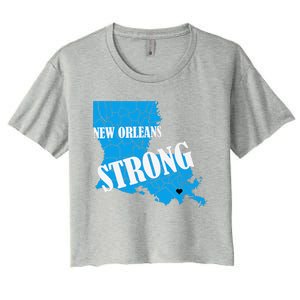 Support New Orleans Nola Strong 2025 Pray For Nola Women's Crop Top Tee