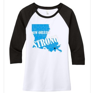 Support New Orleans Nola Strong 2025 Pray For Nola Women's Tri-Blend 3/4-Sleeve Raglan Shirt