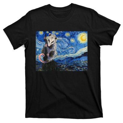 Starry Night Opossum Van Gogh Possum Funny Rodent Animal T-Shirt