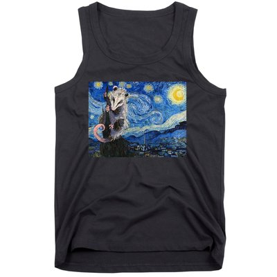 Starry Night Opossum Van Gogh Possum Funny Rodent Animal Tank Top